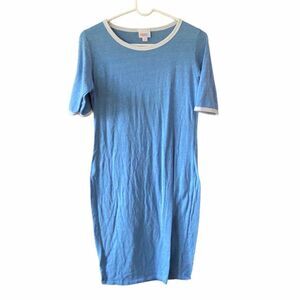 LulaRoe Blue/White Trim Dress Size S